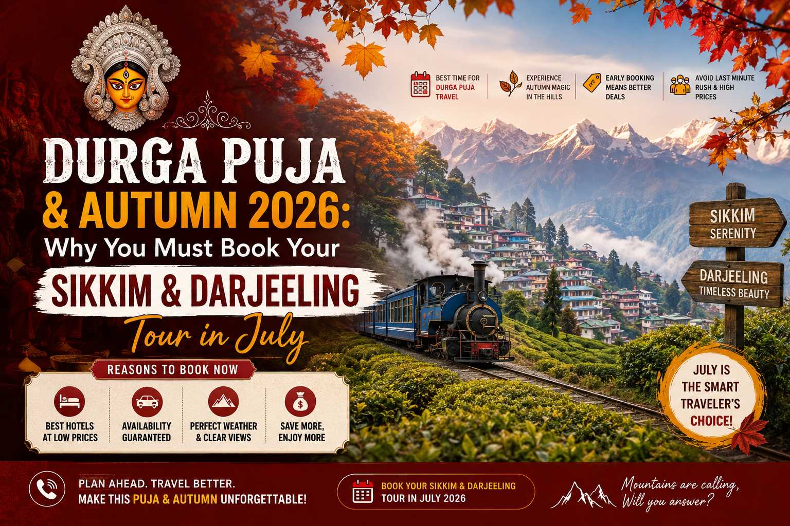 Durga Puja 2026: Book Sikkim & Darjeeling Autumn Tours in July